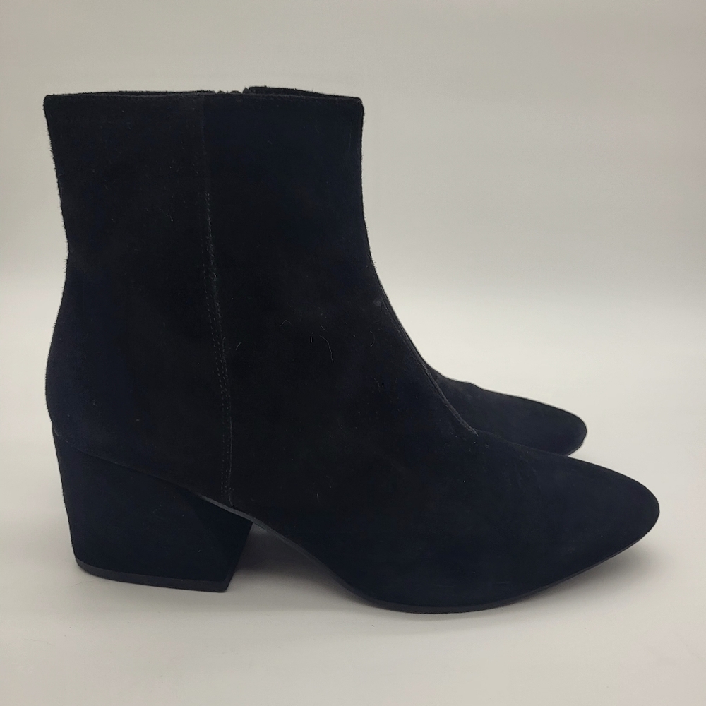 Vagabond Olivia Black Suede Block Heel Ankle Booties Sz 40